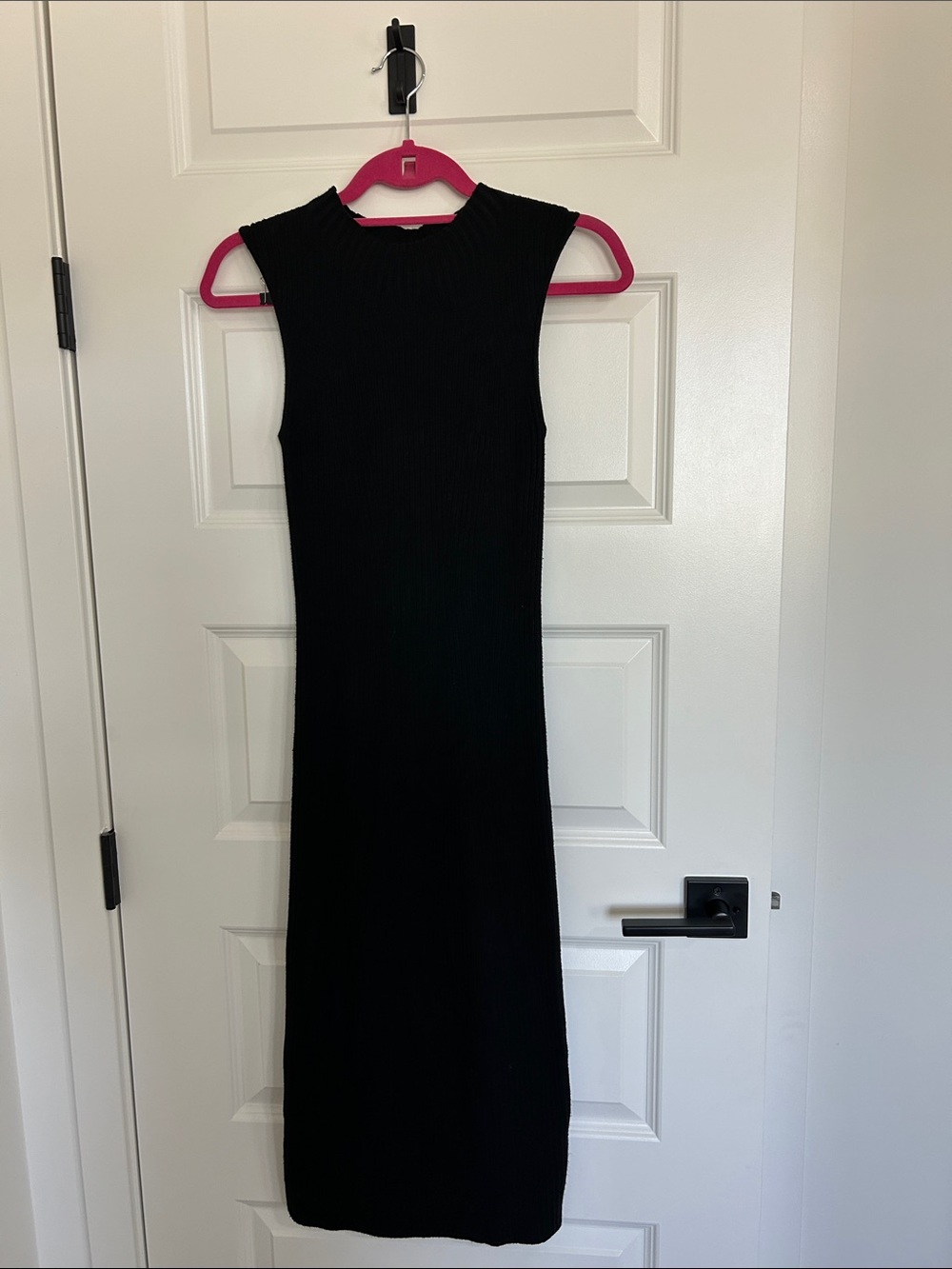 French Connection Black Sleeveless Ribbed Maxi Dress
